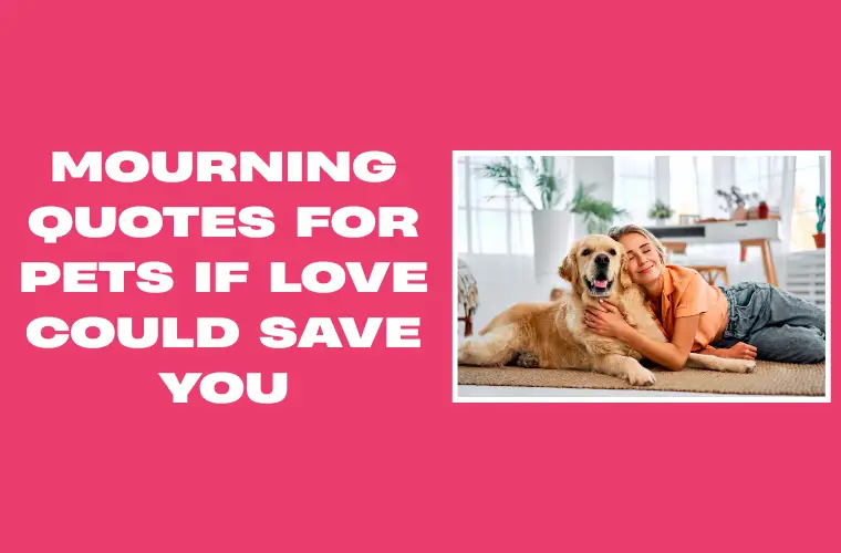 Mourning Quotes for Pets If Love Could Save You